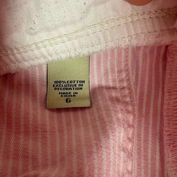OshKosh B'gosh Pink Pinstripe Overalls - Picture 3 of 3